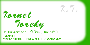 kornel toreky business card